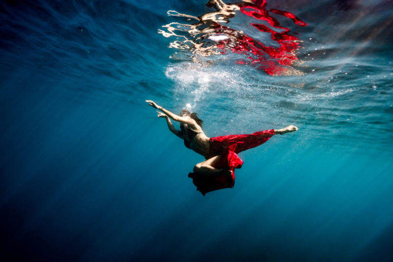 portrait aquatique en mer