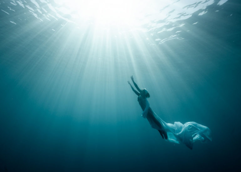 portrait aquatique en mer